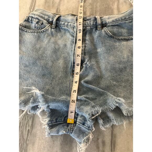 PacSun Flutter Denim Shorts High Rise Woman Size 28 Cut offs Festival Hot Pants - Picture 11 of 13